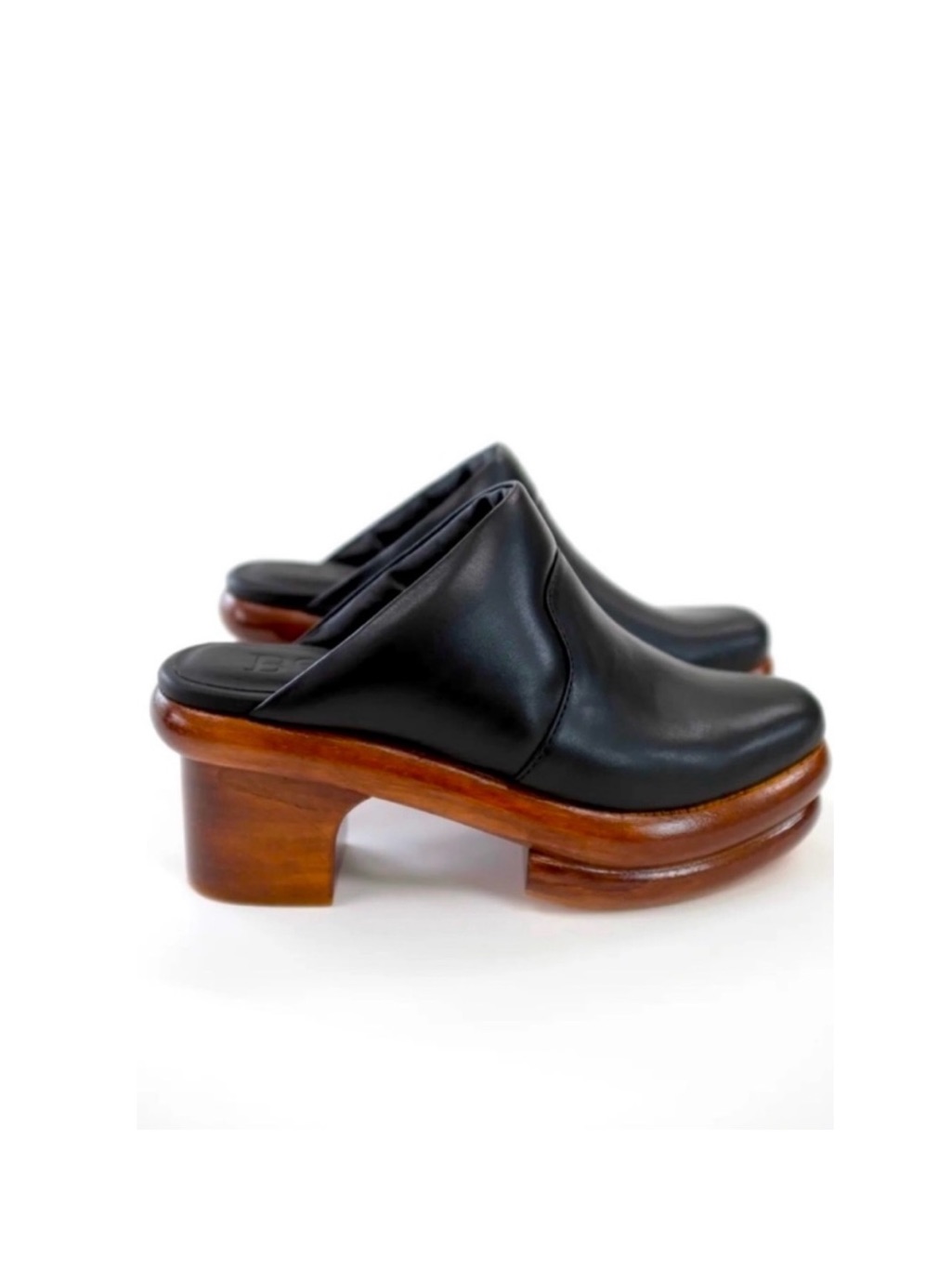 Beklina Sedia Clog Black Leather Heels Peru 6.5 7 7.5